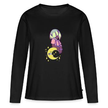 Lory Pp and the Moon - T-shirt manches longues Premium bio Femme - noir - Devant - Julia (174cm)