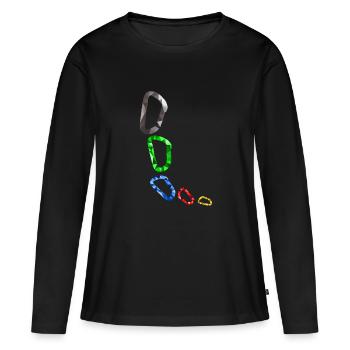 Karabiner - Frauen Premium Bio Langarmshirt - Schwarz - Vorne - Julia (174cm)