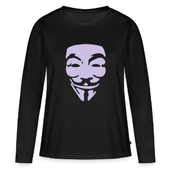 GUY FAWKES, anonymous, occupy - T-shirt manches longues Premium bio Femme - noir - Devant - Julia (174cm)