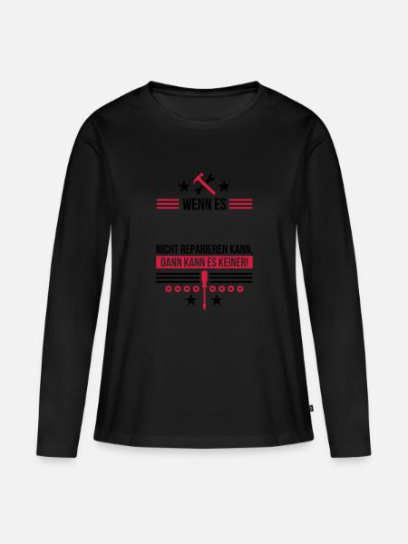 Wenn es XY nicht reparieren kann - personalisieren - Frauen Premium Bio Langarmshirt - Schwarz
