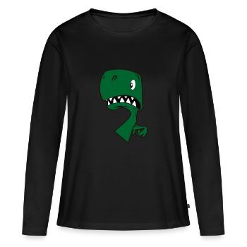 T rex 1 - T-shirt manches longues Premium bio Femme - noir - Devant - Julia (174cm)