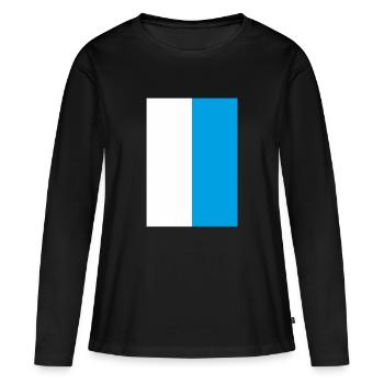 blanc bleu Bavière drapeau idée cadeau - T-shirt manches longues Premium bio Femme - noir - Devant - Julia (174cm)