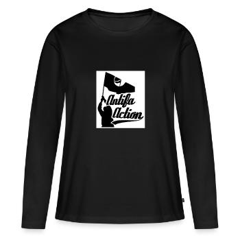antifa - T-shirt manches longues Premium bio Femme - noir - Devant - Julia (174cm)