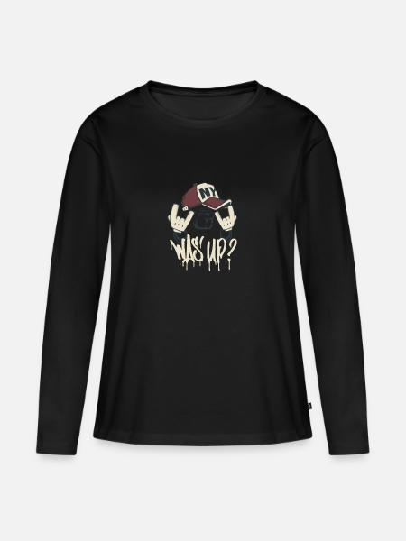 Coole Sprüche - Frauen Premium Bio Langarmshirt - Schwarz