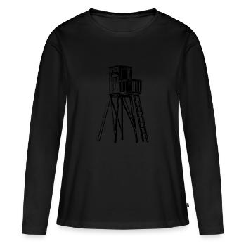 Raised hide - Women's Premium Organic Long Sleeve Shirt - black - Front - Julia (174cm)