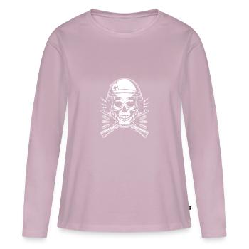 Army Skull - Women's Premium Organic Long Sleeve Shirt - dusky pink - Front - Julia (174cm)