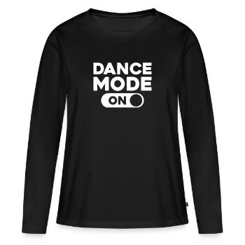 DANCE MODE ON - Frauen Premium Bio Langarmshirt - Schwarz - Vorne - Julia (174cm)