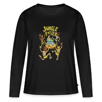 jungle fever - T-shirt manches longues Premium bio Femme - noir - Devant - Julia (174cm)