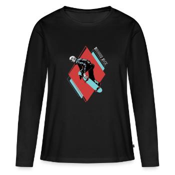 Diamond Jack - T-shirt manches longues Premium bio Femme - noir - Devant - Julia (174cm)