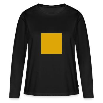 CARRE JAUNE - T-shirt manches longues Premium bio Femme - noir - Devant - Julia (174cm)