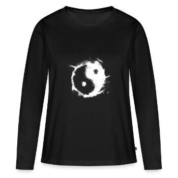 Ying&Yang, Ying&Yang - T-shirt manches longues Premium bio Femme - noir - Devant - Julia (174cm)