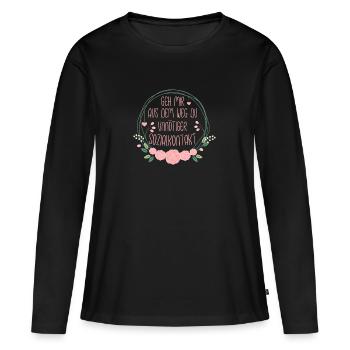 Geh mir aus dem Weg du unnötiger Sozialkontakt - Frauen Premium Bio Langarmshirt - Schwarz - Vorne - Julia (174cm)