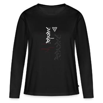 Cyber moderne 1 - T-shirt manches longues Premium bio Femme - noir - Devant - Julia (174cm)