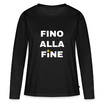 jusqu’à la fin - T-shirt manches longues Premium bio Femme - noir - Devant - Julia (174cm)