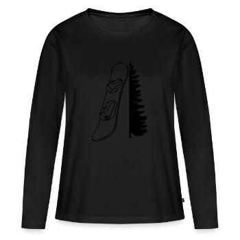Snowboard Snowboarder - Frauen Premium Bio Langarmshirt - Schwarz - Vorne - Julia (174cm)