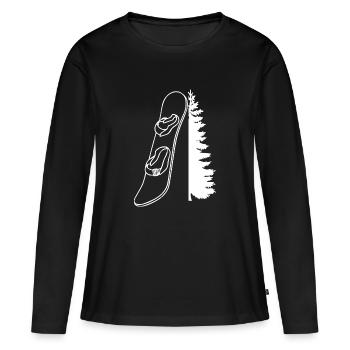 Snowboard Snowboarder - Frauen Premium Bio Langarmshirt - Schwarz - Vorne - Julia (174cm)