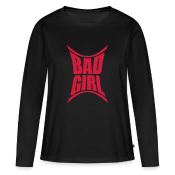 Bad Girl incurvée - T-shirt manches longues Premium bio Femme - noir - Devant - Julia (174cm)