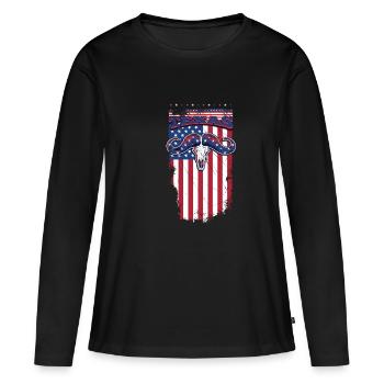 Texas - T-shirt manches longues Premium bio Femme - noir - Devant - Julia (174cm)
