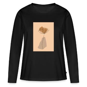 Minimum flowers - Women's Premium Organic Long Sleeve Shirt - black - Front - Julia (174cm)