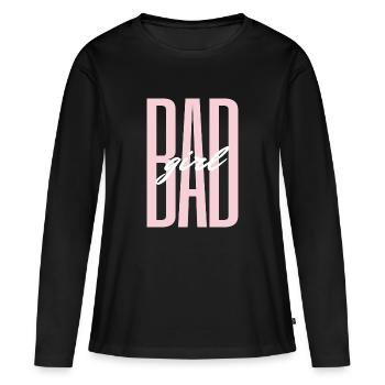 Bad Girl – Déclaration d’attitude audacieuse et confiante - T-shirt manches longues Premium bio Femme - noir - Devant - Julia (174cm)
