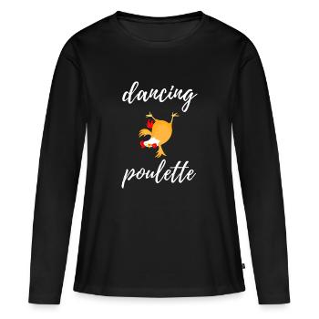 dancing poulette - T-shirt manches longues Premium bio Femme - noir - Devant - Julia (174cm)