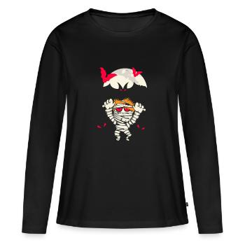 Halloween Mumie - Frauen Premium Bio Langarmshirt - Schwarz - Vorne - Julia (174cm)
