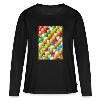 Bulle à boule - T-shirt manches longues Premium bio Femme - noir - Devant - Julia (174cm)