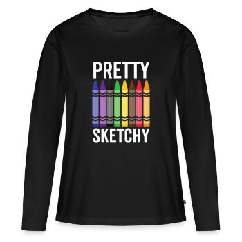 Assez sommaire - T-shirt manches longues Premium bio Femme - noir - Devant - Julia (174cm)