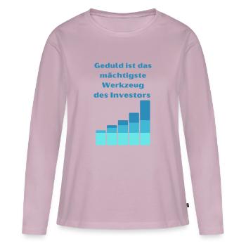 Geduld ist mächtig - Frauen Premium Bio Langarmshirt - Altrosa - Vorne - Julia (174cm)