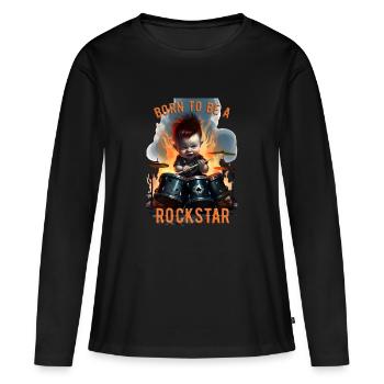 Né pour être une rock star 2 - T-shirt manches longues Premium bio Femme - noir - Devant - Julia (174cm)
