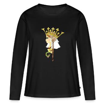 1 - Women's Premium Organic Long Sleeve Shirt - black - Front - Julia (174cm)