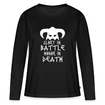 Symbol des Wikinger-Todes - Frauen Premium Bio Langarmshirt - Schwarz - Vorne - Julia (174cm)