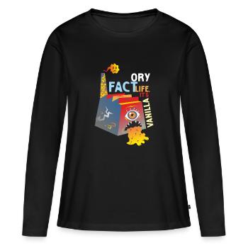 FAIT DE LA VIE, C’EST DE LA VANILLE partie 2 - T-shirt manches longues Premium bio Femme - noir - Devant - Julia (174cm)