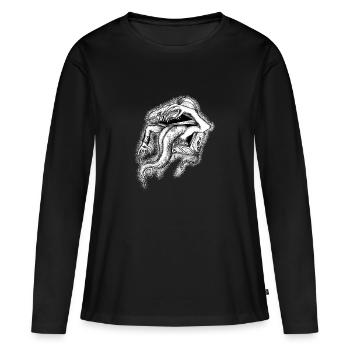 Avidité - T-shirt manches longues Premium bio Femme - noir - Devant - Julia (174cm)