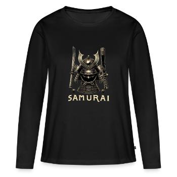Samurai Helmet and Katana - Women's Premium Organic Long Sleeve Shirt - black - Front - Julia (174cm)