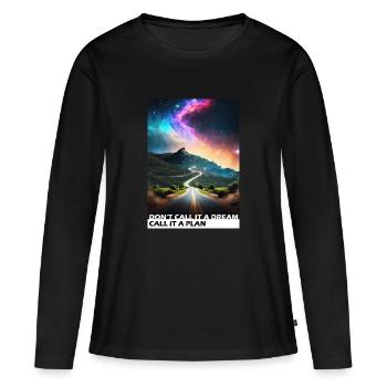 Call it a plan - T-shirt manches longues Premium bio Femme - noir - Devant - Julia (174cm)