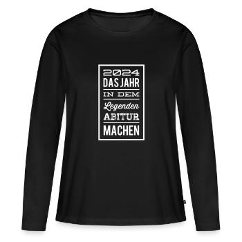 Abi Abitur - Frauen Premium Bio Langarmshirt - Schwarz - Vorne - Julia (174cm)