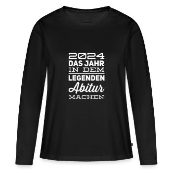 Dictons du lycée - T-shirt manches longues Premium bio Femme - noir - Devant - Julia (174cm)