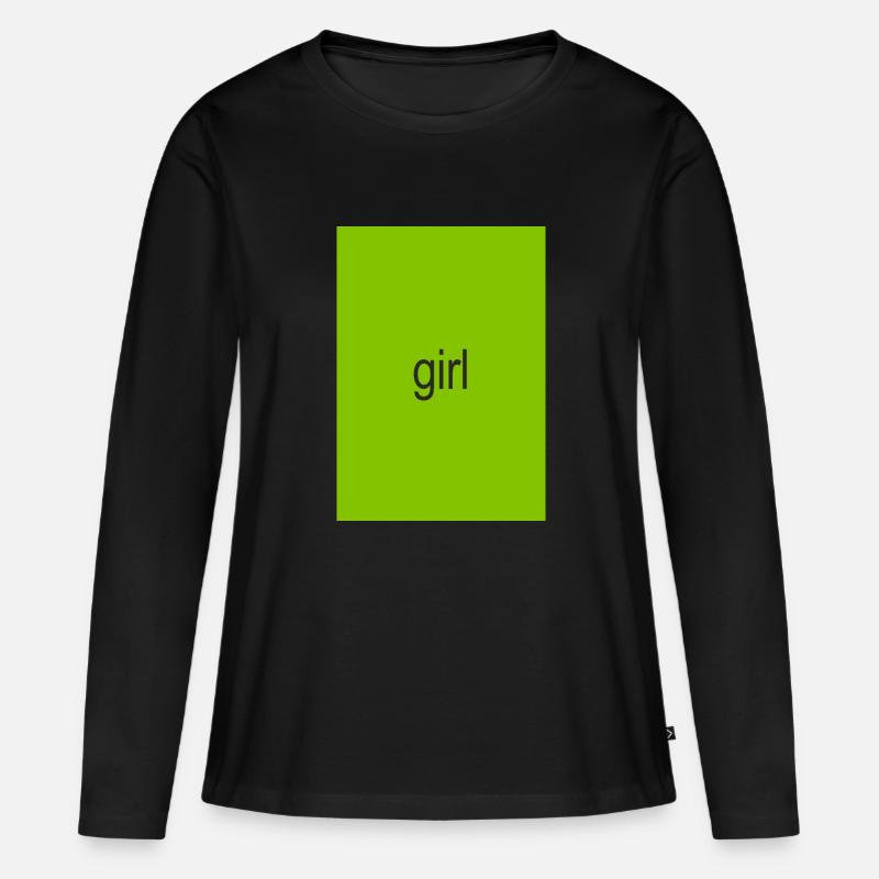 Mädchen - Frauen Premium Bio Langarmshirt - Schwarz