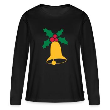 Cloches de Noël - T-shirt manches longues Premium bio Femme - noir - Devant - Julia (174cm)