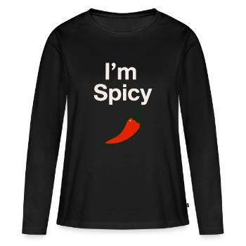 I'm spicy! - Women's Premium Organic Long Sleeve Shirt - black - Front - Julia (174cm)
