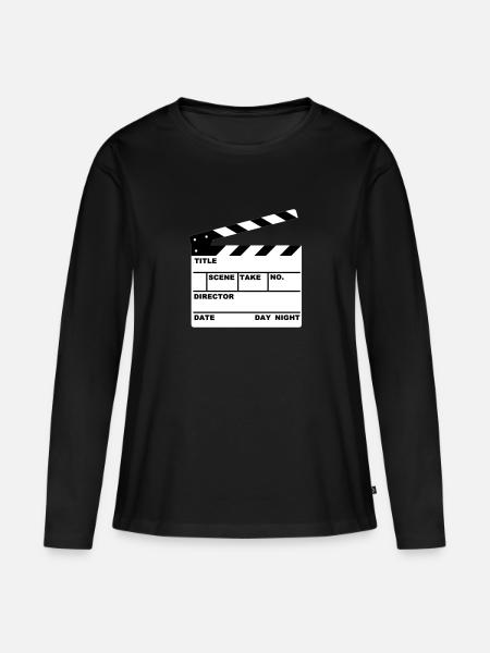 clapperboard (writable flex) - Women's Premium Organic Long Sleeve Shirt - black