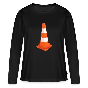 Plot - T-shirt manches longues Premium bio Femme - noir - Devant - Julia (174cm)
