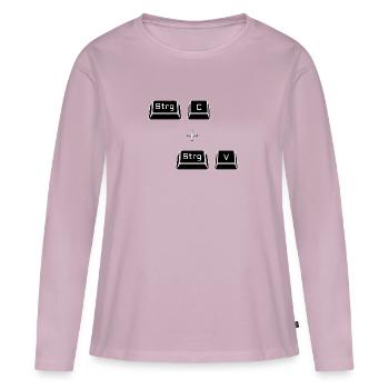 Ctrl c Ctrl v Keyboard Computer Copy Gift - Women's Premium Organic Long Sleeve Shirt - dusky pink - Front - Julia (174cm)