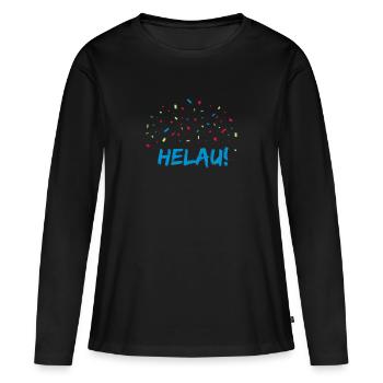 Motif de carnaval avec helau et confettis - T-shirt manches longues Premium bio Femme - noir - Devant - Julia (174cm)