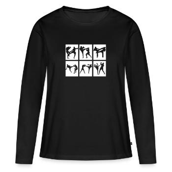 kickboxer kickboxing - T-shirt manches longues Premium bio Femme - noir - Devant - Julia (174cm)