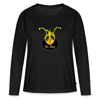 mister bee - Frauen Premium Bio Langarmshirt - Schwarz - Vorne - Julia (174cm)