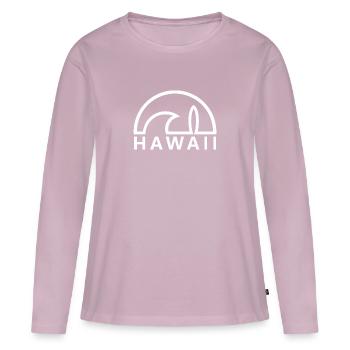 Hawaii sun minimalist white surfboard - Women's Premium Organic Long Sleeve Shirt - dusky pink - Front - Julia (174cm)