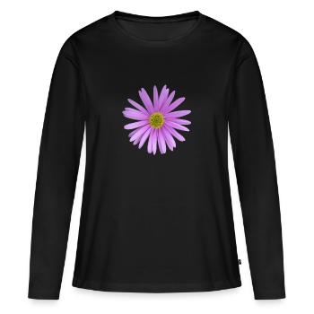 Flower de - Frauen Premium Bio Langarmshirt - Schwarz - Vorne - Julia (174cm)