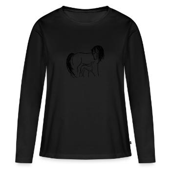 amitié - T-shirt manches longues Premium bio Femme - noir - Devant - Julia (174cm)